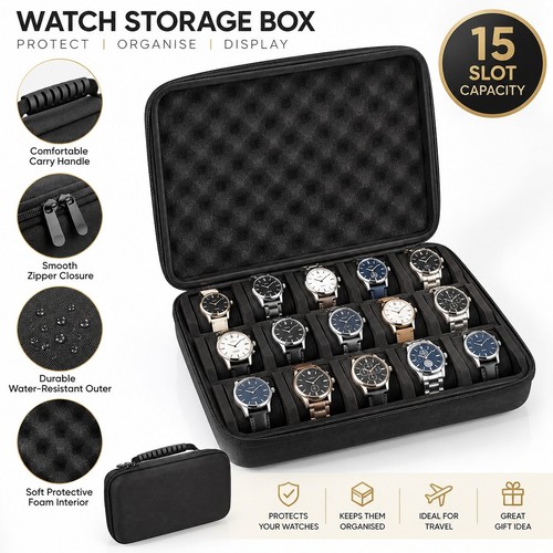 Slot watch box storage - watch, case