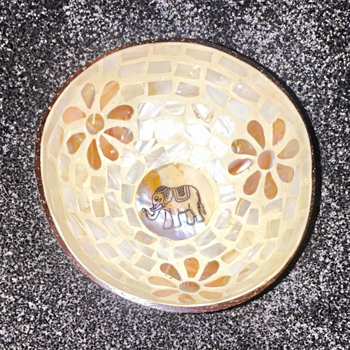 Round coconut shell mosaic - round,