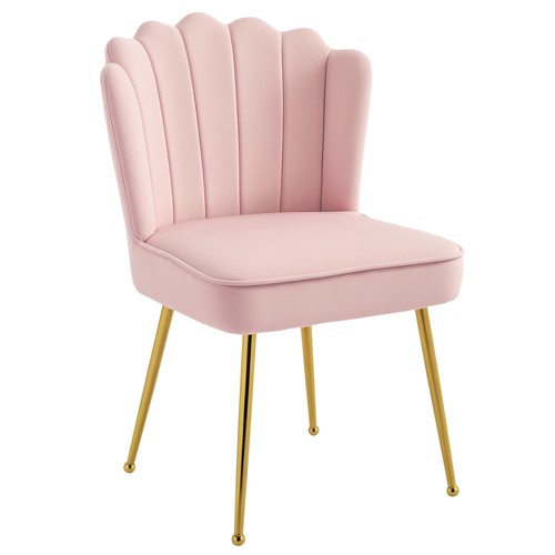 Homcom pink velvet feel - velvet-feel, shell