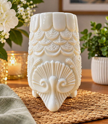 Vintage white milk glass - white,