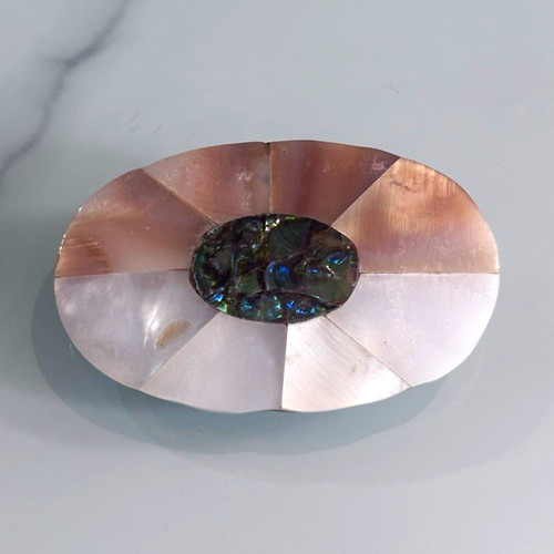 Oval shell brooch pin - oval,