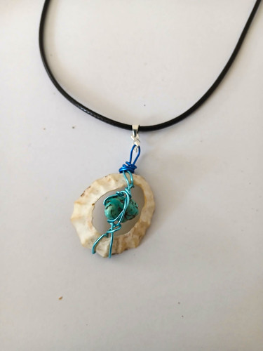 Wire wrapped round shell - round,