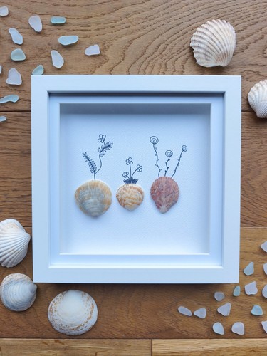 Handmade shell art plant pot - handmade,